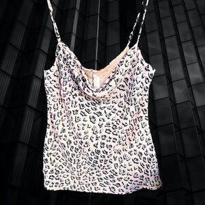 Nordstroms ASTR Pink and Black Cheetah/Leopard Print Tank Top Size Large